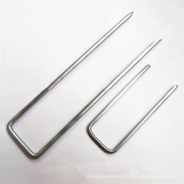 Chine Prix pas cher 6 pouces U Tableau de type sol Pins d&#39;ancrage Staples de gazon